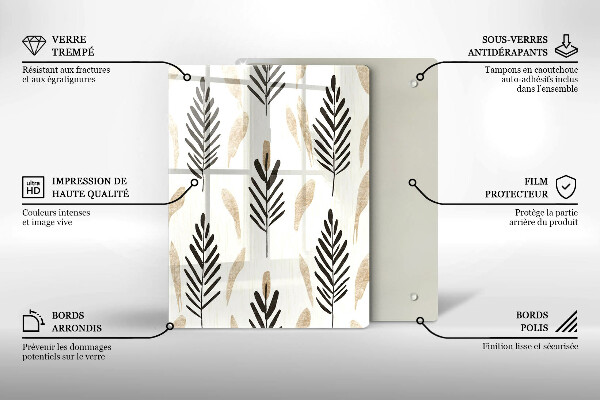 Steklena podloga za rezanje Boho rastline