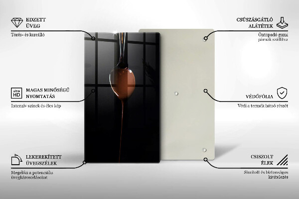 Steklena podloga za rezanje Žlička čokolade