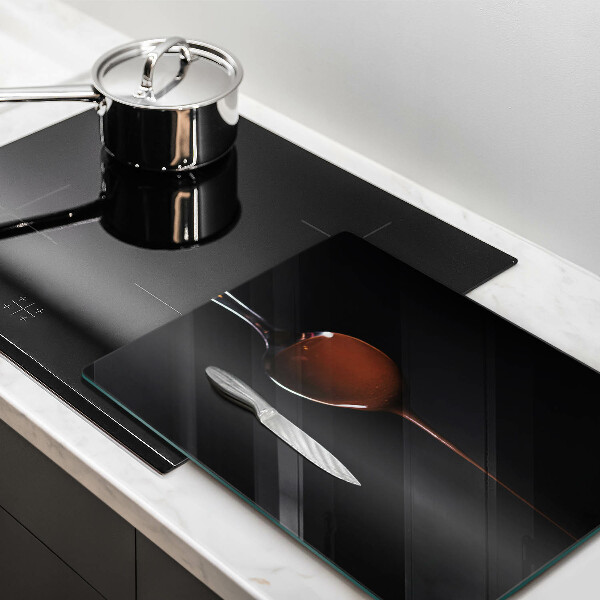 Steklena podloga za rezanje Žlička čokolade