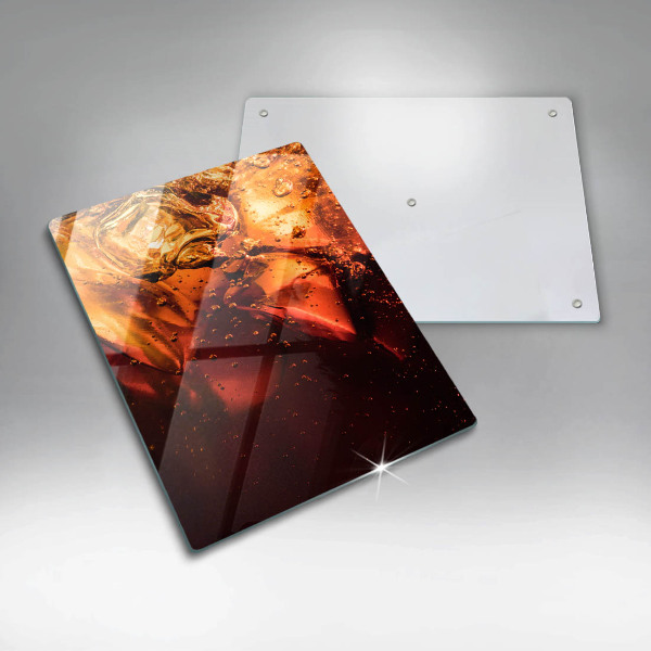 Steklena podloga za rezanje Cola pijača z ledom