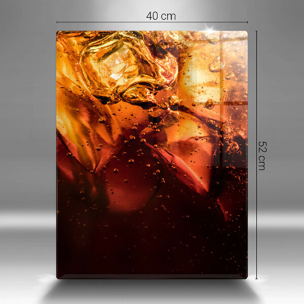 Steklena podloga za rezanje Cola pijača z ledom