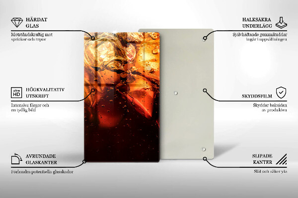 Steklena podloga za rezanje Cola pijača z ledom