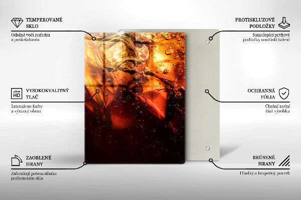 Steklena podloga za rezanje Cola pijača z ledom