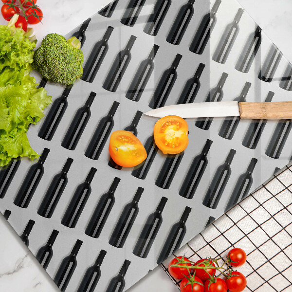 Steklena podloga za rezanje Steklenice črnega vina