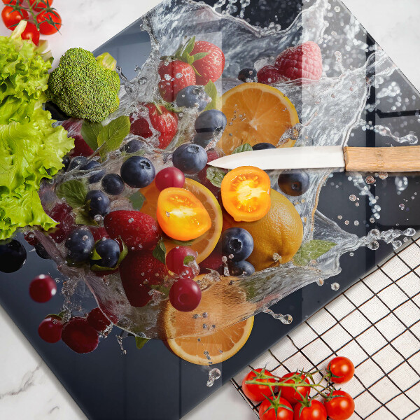 Steklena podloga za rezanje Sadje v vodi