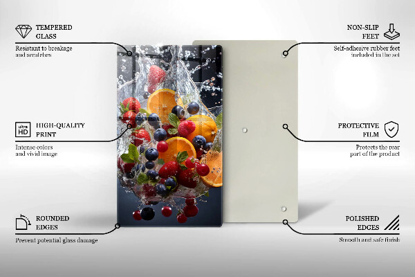 Steklena podloga za rezanje Sadje v vodi