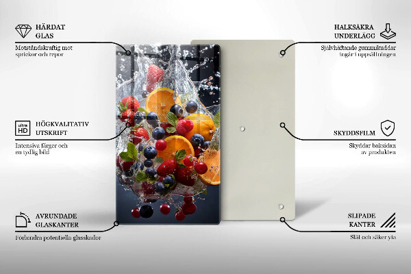 Steklena podloga za rezanje Sadje v vodi