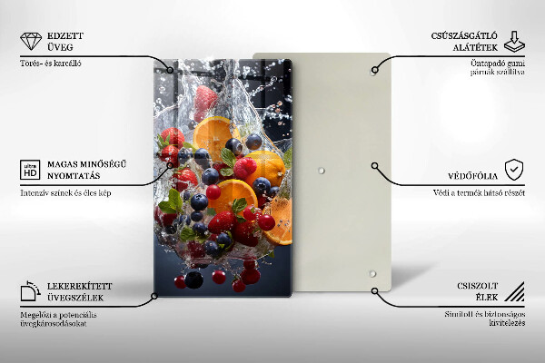 Steklena podloga za rezanje Sadje v vodi