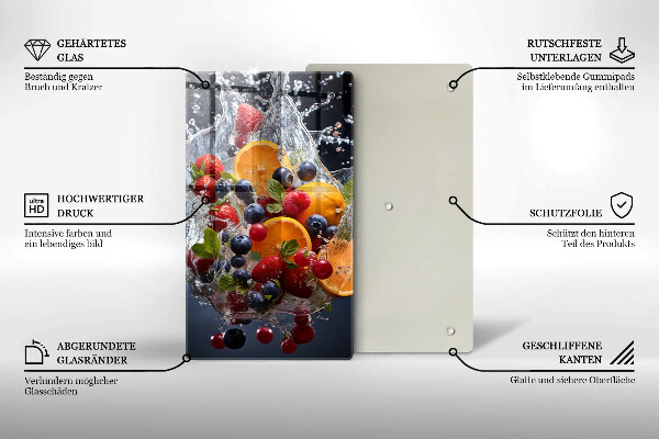 Steklena podloga za rezanje Sadje v vodi