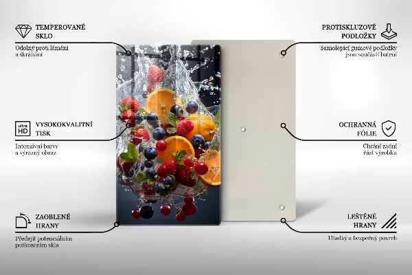 Steklena podloga za rezanje Sadje v vodi