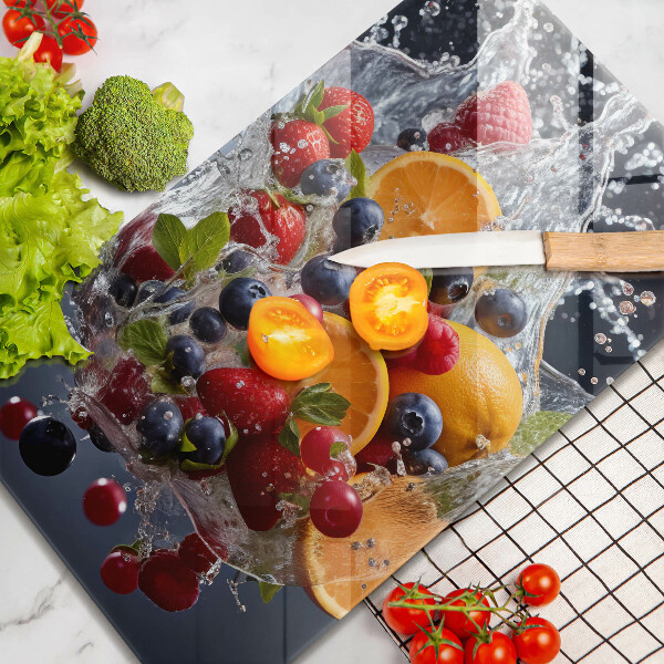 Steklena podloga za rezanje Sadje v vodi