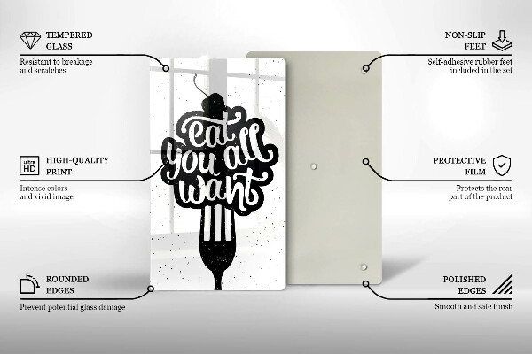 Steklena podloga za rezanje Eat all you want