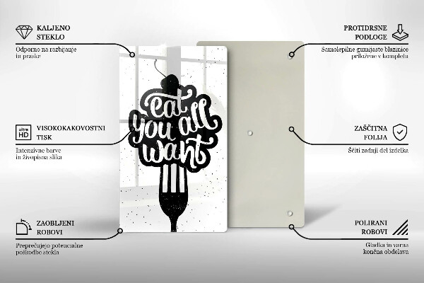 Steklena podloga za rezanje Eat all you want