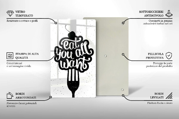 Steklena podloga za rezanje Eat all you want