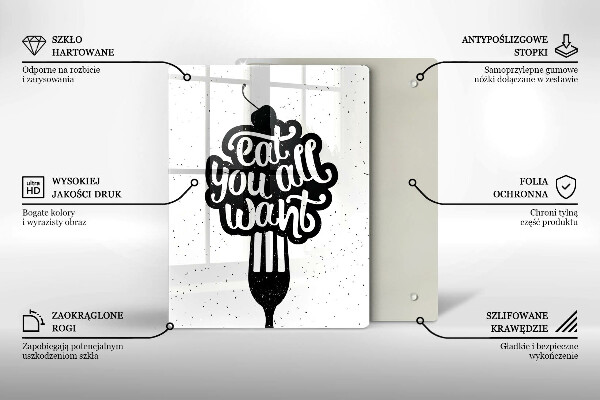 Steklena podloga za rezanje Eat all you want