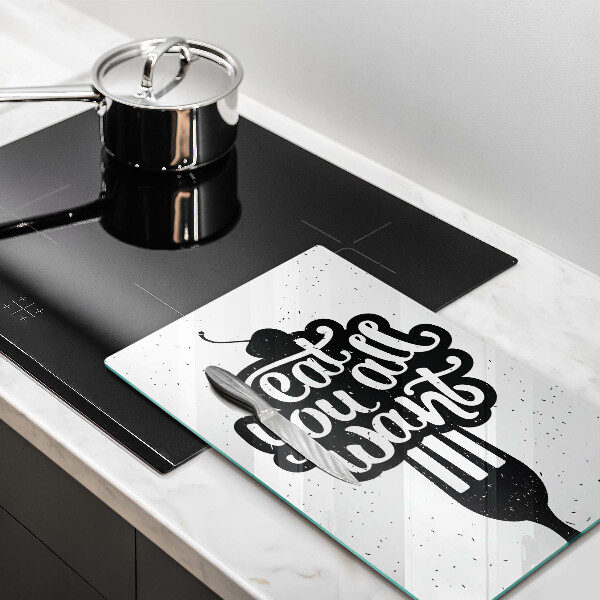 Steklena podloga za rezanje Eat all you want