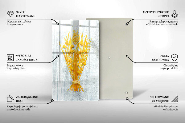 Steklena podloga za rezanje Testenine