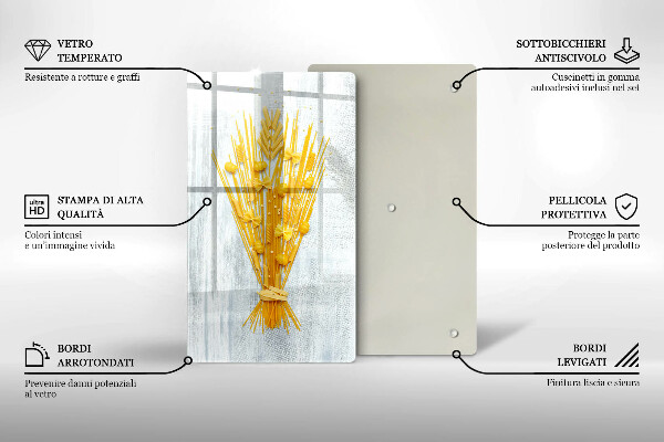 Steklena podloga za rezanje Testenine