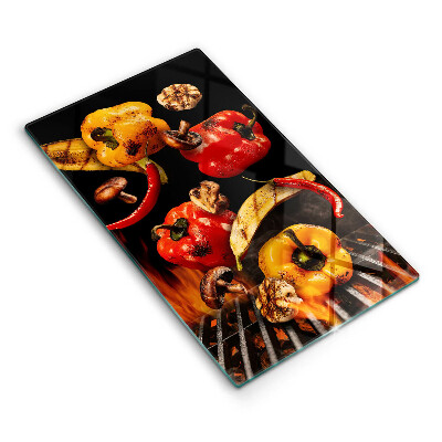 Steklena podloga za rezanje Zelenjava na žaru