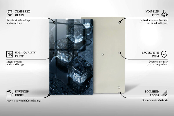 Steklena podloga za rezanje Hladne ledene kocke