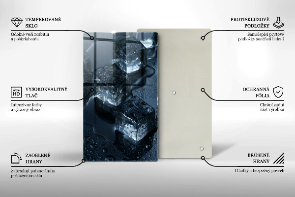 Steklena podloga za rezanje Hladne ledene kocke