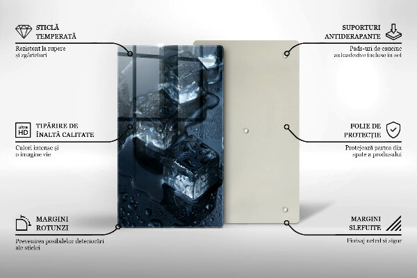 Steklena podloga za rezanje Hladne ledene kocke