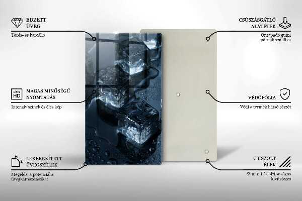 Steklena podloga za rezanje Hladne ledene kocke