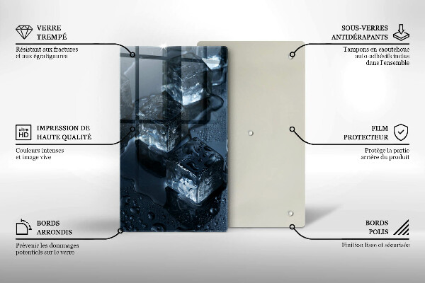 Steklena podloga za rezanje Hladne ledene kocke