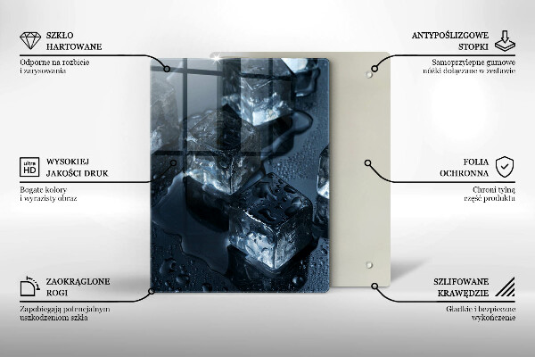 Steklena podloga za rezanje Hladne ledene kocke