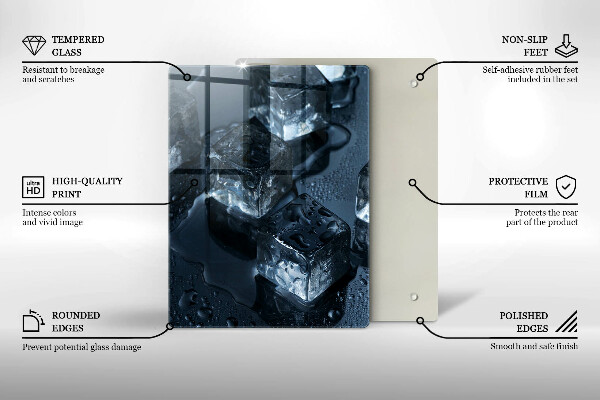 Steklena podloga za rezanje Hladne ledene kocke