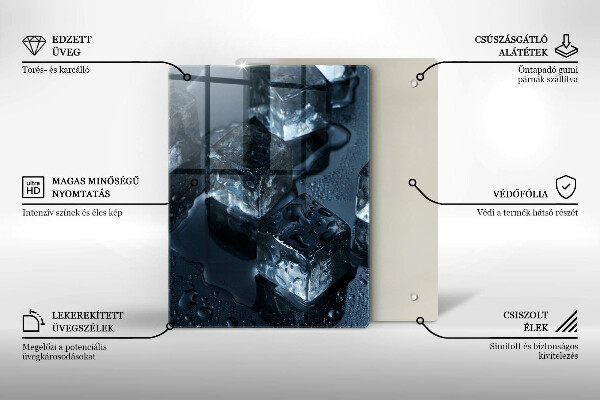 Steklena podloga za rezanje Hladne ledene kocke