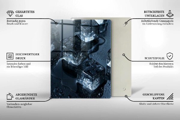 Steklena podloga za rezanje Hladne ledene kocke