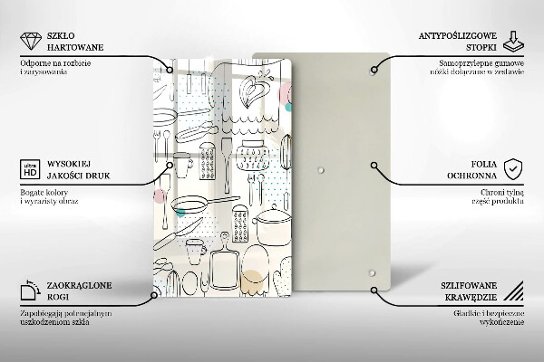 Steklena podloga za rezanje Kuhinjski dodatki