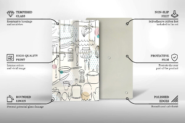 Steklena podloga za rezanje Kuhinjski dodatki