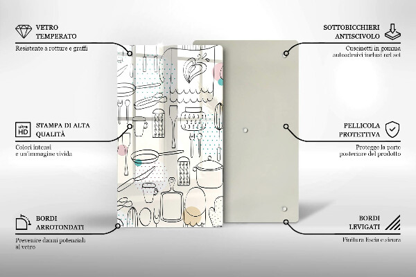 Steklena podloga za rezanje Kuhinjski dodatki