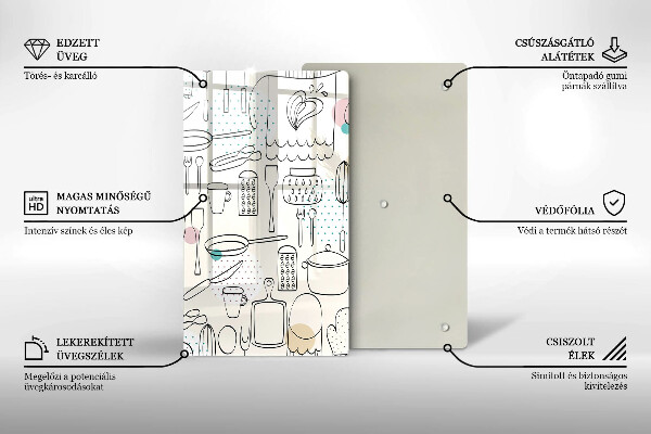 Steklena podloga za rezanje Kuhinjski dodatki