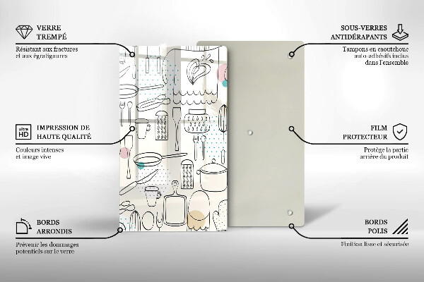 Steklena podloga za rezanje Kuhinjski dodatki