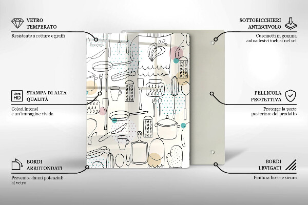 Steklena podloga za rezanje Kuhinjski dodatki