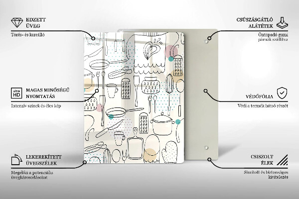 Steklena podloga za rezanje Kuhinjski dodatki