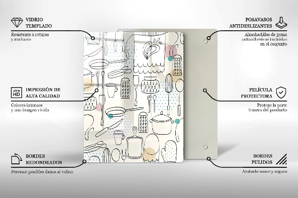 Steklena podloga za rezanje Kuhinjski dodatki