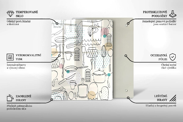 Steklena podloga za rezanje Kuhinjski dodatki