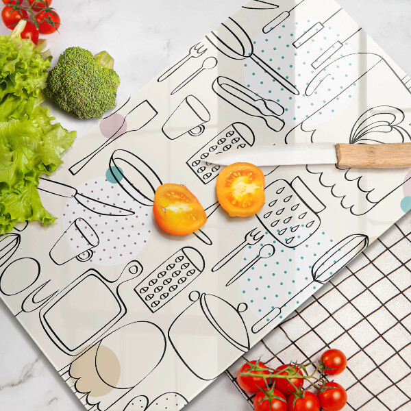 Steklena podloga za rezanje Kuhinjski dodatki