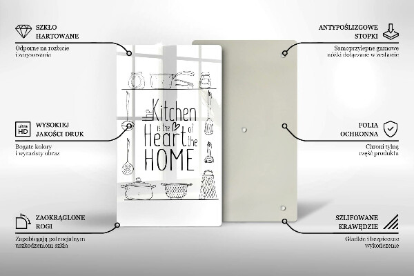 Steklena podloga za rezanje Napis stavek