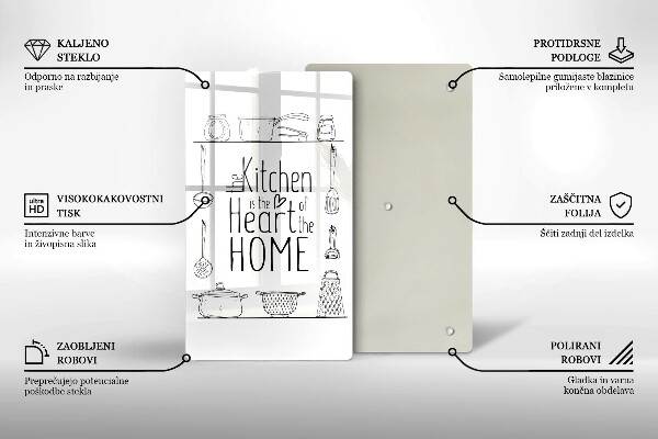 Steklena podloga za rezanje Napis stavek