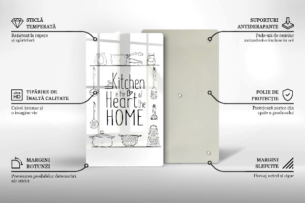 Steklena podloga za rezanje Napis stavek