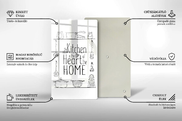 Steklena podloga za rezanje Napis stavek