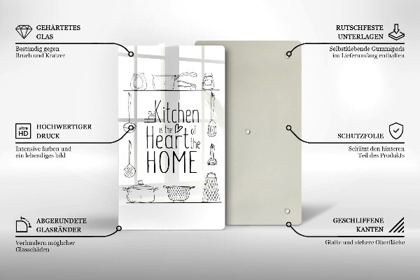 Steklena podloga za rezanje Napis stavek