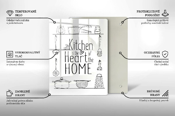 Steklena podloga za rezanje Napis stavek