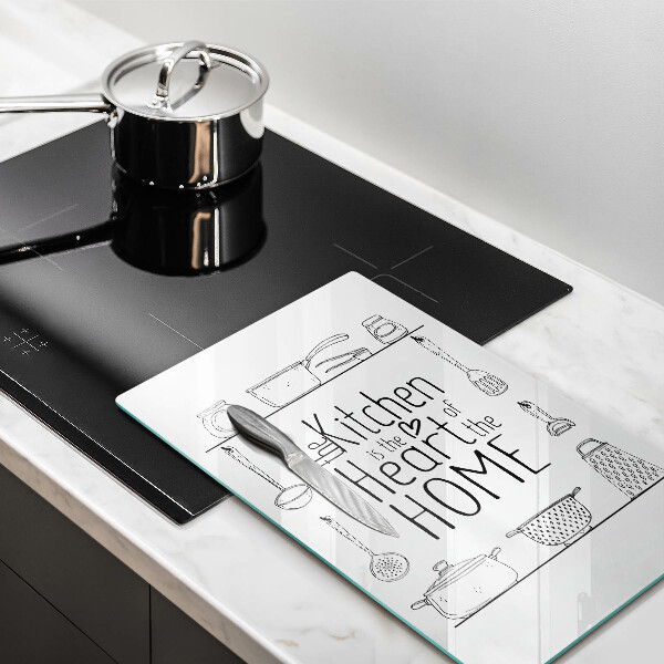 Steklena podloga za rezanje Napis stavek