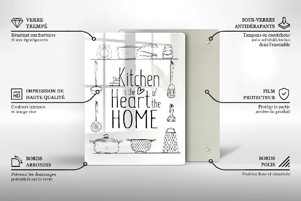 Steklena podloga za rezanje Napis stavek